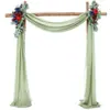 Decorações de Casamento Populares de Gaze Transfronteiriça para Arcos de Gramado ao Ar Livre, Cortinas de Arranjo de Casamento, Cortinas de Chiffon com Pérolas