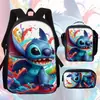 La Mochila Más Vendida de Amazon Stitch Stitch para Estudiantes de Primaria y Secundaria Bolso de Hombro Estuche Tres Piezas Anime Dibujos Animados
