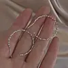 Pendientes de Plata S925 Nalan con Giro Brillante Diseño Simple y Elegante Pendientes y Aretes de Gama Alta G4335