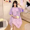 Pijama dulce y lindo para mujer, verano 200 jin, ropa de casa, manga corta fina, holgado, talla grande, mujeres con sobrepeso, pijama de mujer, verano
