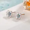 Nuevos Pendientes de Flor de Tres Colores 2024 para Mujer, Diseño de Nicho con un Toque de Lujo, Lindos y Versátiles, Dulces Pendientes Florales con Acabado Esmaltado