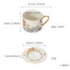 Juego de taza y platillo de café de moda nacional vintage de oficina, taza de café de cerámica de alto valor de color, nueva taza de café china personalizada