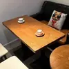 Mesa de Jantar Redonda de Madeira Maciça, Combinação Simples de Mesa e Cadeiras de Negociação de Lazer, Mesa Redonda Pequena para Recepção de Negócios de Café, Cor Nogueira
