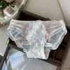 Bragas de cintura media para mujer, hermosas, elegantes, de estilo francés, cómodas, transpirables, de encaje industrial, sexys y dulces, con entrepierna 100% algodón.