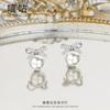 Pendientes de botón con forma de lazo de perla de plata S925 E1590 para mujer, diseño de nicho, personalidad moderna, pendientes de temperamento simple
