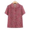 Camisa de Verano de Manga Corta para Abuela, Camisa con Solapa para Mujeres de Mediana Edad y Mayores, Tops Camiseta para Mujeres de 60 y 70 Años