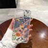 Funda de Teléfono Móvil para iPhone 18 Pro Estilo Ins Chica Dulce Flor Silvestre Fresca Manzana Cubierta Protectora Transparente con Purpurina Venta al por Mayor