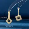 Pendientes Geométricos de Microincrustación de Circonita de Gama Alta para Mujer, Pendientes Elegantes y Lujosos, Accesorios de Joyería de Estilo Europeo y Americano Transfronterizo