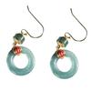 Joyería Nueva Chapada en Oro Imitación Jade Hielo Estilo Étnico Estilo Retro Pendientes Pendientes Joyería