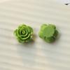 Accesorios de resina para pendientes, accesorios para el cabello, fundas de teléfono, venta al por mayor, color crema caramelo, rosa, flor, bricolaje, Han Feng