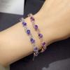 Joyería de Piedras Preciosas Coloridas, Pulsera para Mujer de Tanzanita Natural, Plata S925 Incrustada con Múltiples Diamantes Ovalados, Una Pieza para Venta al por Mayor
