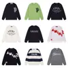 Suéter de Punto Redondo con Logo de Marca y Letras en Estampado Integral para Otoño/Invierno, Tendencia 24, para Hombres y Mujeres, Top Casual Holgado, Corte Amplio