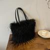 Bolso de mano de felpa con un solo hombro para mujer, de gran capacidad, elegante, para otoño e invierno, modelo nuevo 2026, transfronterizo