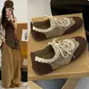 Outono/Inverno 2026 Novos Tênis de Treino Alemães com Cadarço Solado Plano Versátil Casual Tênis Esportivos Confortáveis Tênis Forrest Gump Mélange Sapatos Femininos