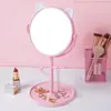 Espelho de Maquiagem de Mesa para Mulheres Espelho de Maquiagem de Alta Definição para Mesa Espelho Pequeno Portátil Quarto de Estudante Dobrável Espelho Redondo Fofo