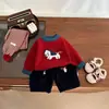 Ropa para Bebés y Niños Pequeños en Rojo para Año Nuevo, Tejidos Elegantes y Festivos de Otoño e Invierno para Niños y Niñas, Tejidos Cálidos para Bebés que Celebran el Año Nuevo