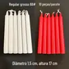 Vela Mini Pequena Vermelha e Branca Vela de Palito Longo Iluminação Comum Doméstica Vela de Anel Emergência de Apagão Cera de Parafina em Pilar