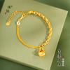 Tienda de oro con el mismo estilo de superficie de animal de oro arena, pez de madera, pulsera guardián de la paz, nueva joyería de marea nacional china para regalo de novia