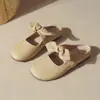 Zapatos de mujer abiertos sin cordones para uso en exteriores, nuevos de la primavera 2026 estilo francés con lazo delicado, mules sin cordones