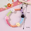 Pulsera de Conejo de Caramelo Crema con Cuentas Estilo Lindo Femenino Cadena Colgante para Funda de Teléfono Móvil Acrílica Multicolor Multiusos
