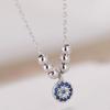 Collar chapado en plata s925, elegante colgante de ojo de diablo para mujer, estilo coreano, joyería de plata sencilla al por mayor
