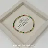 Pulsera Larga de Diamantes de Colores Estilo Xiaohongshu para Mujer, Pulsera de Moda Retro Europea y Americana, Joyería Versátil Única y de Alta Gama