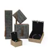 Caja de joyería con borla de tela de lino estilo chino, caja para pulsera de cuentas de Buda, caja de embalaje para colgante de collar de jade, anillo, pulsera en stock