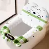 Cojín para asiento de inodoro con respaldo para uso doméstico, apto para todas las estaciones, lavable, funda impermeable para asiento de inodoro