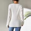 Tops para Mujer Europeos y Americanos Cuello en V Encaje Empalmado Recorte Prendas de Punto para Fondo de Mujer Prendas de Punto Jersey de Color Contrastante Camisas para Fondo