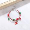 Pulsera de cascabel de alce navideño transfronteriza europea y americana, cadena ajustable de dibujos animados con goteo de aceite, Santa Claus, caramelo, pulsera de cadena para mujer