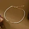 Venta en Vivo de TikTok Pulsera de Perlas Francesas Retro Diseño de Nicho Femenino Pulsera de Plata Rota Irregular Pulsera