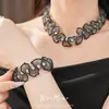 Collar de Encaje con Perlas y Cuentas de Cristal, Cadena para Clavícula de Lujo Ligero de Nicho, Set de Joyería de Moda Estilo Pastoral al por Mayor