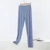 Pantalones Largos Estilo Nuevo Primavera y Otoño Pantalones de Modal de Cintura Alta para Mujer Sueltos Casuales Pantalones de Otoño Sin Costuras Talla Extra Pantalones Base Elásticos