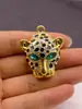 Comercio exterior colgante de cabeza de leopardo con incrustaciones de diamantes personalidad creativa accesorios de collar de guepardo accesorios para colgar DIY accesorios de joyería para colgar