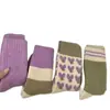 Meias grossas de outono e inverno para mulheres, até o meio da panturrilha, meias de terry lisas extra grossas, meias de pelúcia anti-frio em forma de coração para o meio da panturrilha