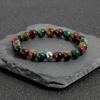 Youjia Jewelry Pulsera de Piedra Natural Ojo de Tigre Pulsera Tejida a Mano con Cuentas Pulsera Elástica Simple Venta Caliente Transfronteriza