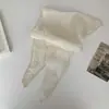 Pañuelo Triangular Suave Estilo Francés, Pañuelo de Encaje Bordado Blanco, Pañuelo de Malla para la Cabeza, Pañuelo para el Cuello de Primavera y Verano, Cinta para el Cabello, Doble Uso para Atar y Envolver