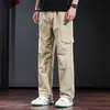 Pantalones cargo casuales para hombre de estilo americano, sueltos, rectos, para primavera y otoño en Italia, pantalones largos negros resistentes al desgaste