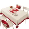 Nuevo Mantel Estilo Chino para el Año del Caballo 2026, Protector de Mesa Rojo Resistente al Calor, Cubierta Festiva para Mesa de Café