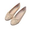 Venta al por mayor de fábrica Zapatos Planos Estilo Pequeño Fragante Moda Cuero Genuino Lazo Zapatos de Leche Boca Baja Cómodos Perezosos Zapatos de Ballet