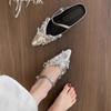 Zapatillas de Media Caña Plateadas Elevadas por Dentro para Mujer Verano Exterior Estilo Francés de Nicho Zapatos de una Sola Pieza Mary Jane de Suela Gruesa