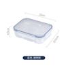 Fiambrera japonesa sencilla de cuatro compartimentos para estudiantes, calentable en microondas, transparente, con tenedor y cuchara, para conservar la frescura, ideal para frutas.