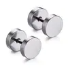 Brincos de parafuso dupla face com disco redondo multicolorido para halteres de aço inoxidável 304 para homens e mulheres joias para piercing