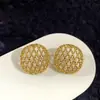 Novos Brincos de Lua Cheia Vazados em Malha Estilo Ins Populares Design de Nicho Normcore Brincos de Luxo Acessível para Mulheres