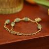 [Jingle de cantante] Pulsera de Jade Tian Bama para Mujer, Pulsera de Piña y Campana de Palacio, Diseño de Nicho, Accesorios de Mano Retro