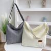 Bolso de lona nuevo transfronterizo para mujer, bolso de hombro de gran capacidad de color sólido, bolso de mensajero con cremallera retro europeo y americano, bolso de lona al por mayor