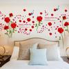 [SK9195A] Pegatinas de pared decorativas románticas con rosas rojas para dormitorio, porche, sala de estar, baño y TV