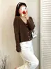 Chaqueta Casual Delgada Versátil Talla Grande 2026 Otoño Cárdigan de Punto Holgado para Mujer Top de Estilo Corto
