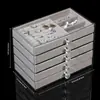 [Fábrica de Origen] Caja de Almacenamiento de Joyería de Terciopelo de 5 Capas Caja de Joyería Transparente de Material PET Cajón de Almacenamiento de Joyería