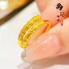 Tienda de Oro Mismo Estilo Oro Antiguo Chapado con Incrustaciones de Diamantes Ruyi Aro de Oro Pulsera Anillo Abierto para Mujer, Pulsera Aro de Oro al por Mayor